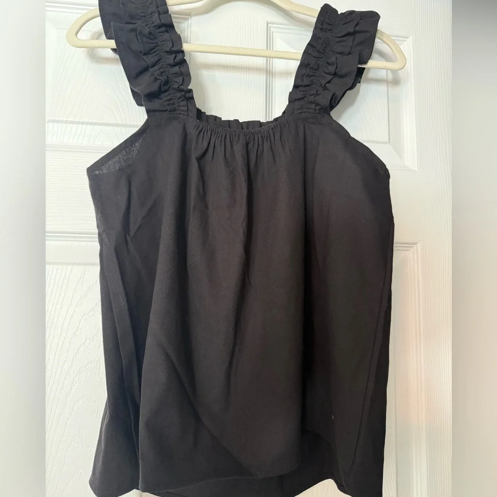 Commense Black Ruffle-Trim Short Set Size XS NWT - Picture 3 of 5
